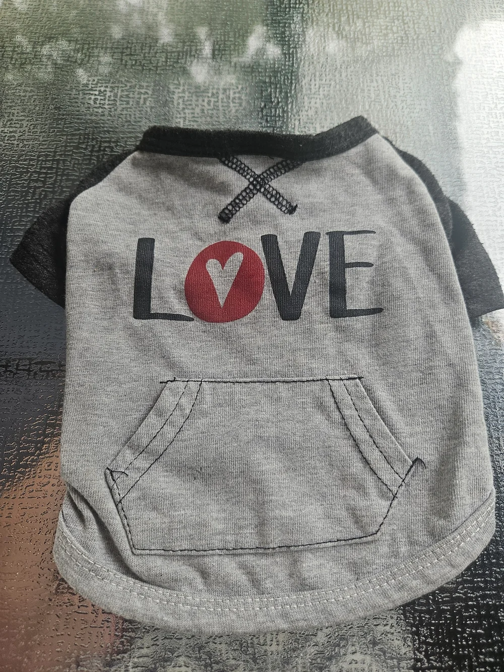 Ellen Degeneres Grey & Black 'LOVE' Dog Tee with Red Accent